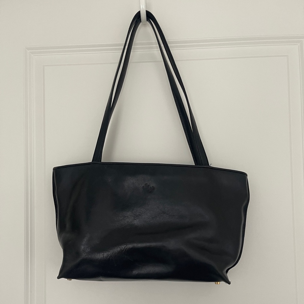 Monsac Original Black Leather Shoulder Bag